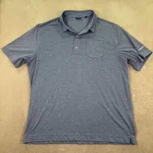 FootJoy‎ Men's XXL Blue Heather Golf Polo Shirt Performance Dallas Athletic Club